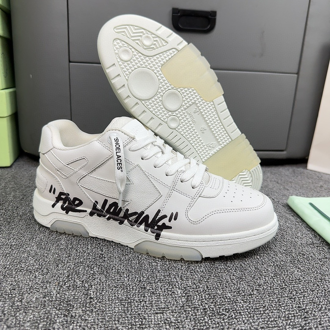 OFF-WH*TE Out Of Office OOO Low Tops For Walking White Black