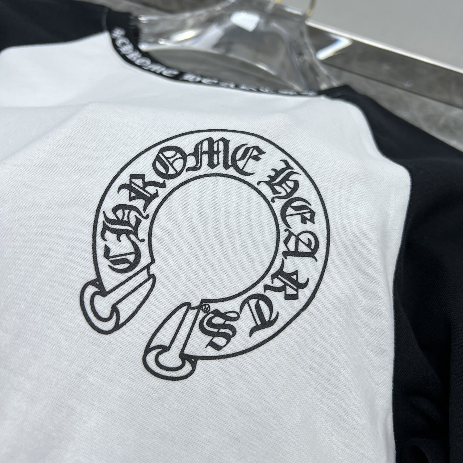 Ch*0me He**ts Ch*0me He**ts white black baseball longsleeve
