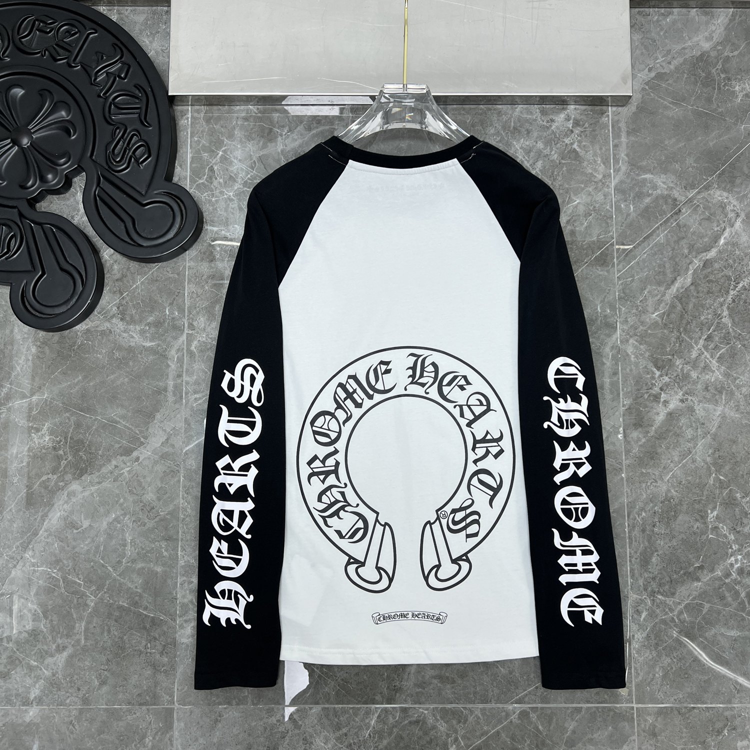 Ch*0me He**ts Ch*0me He**ts white black baseball longsleeve