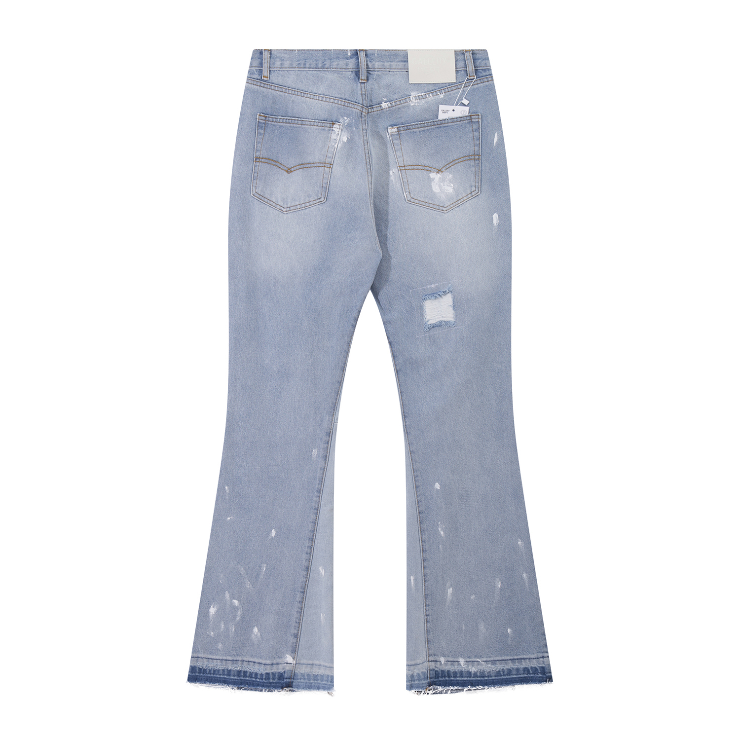 Gallery Dept. Ripped Embroidered Patch Ink Splash Jeans YC00140